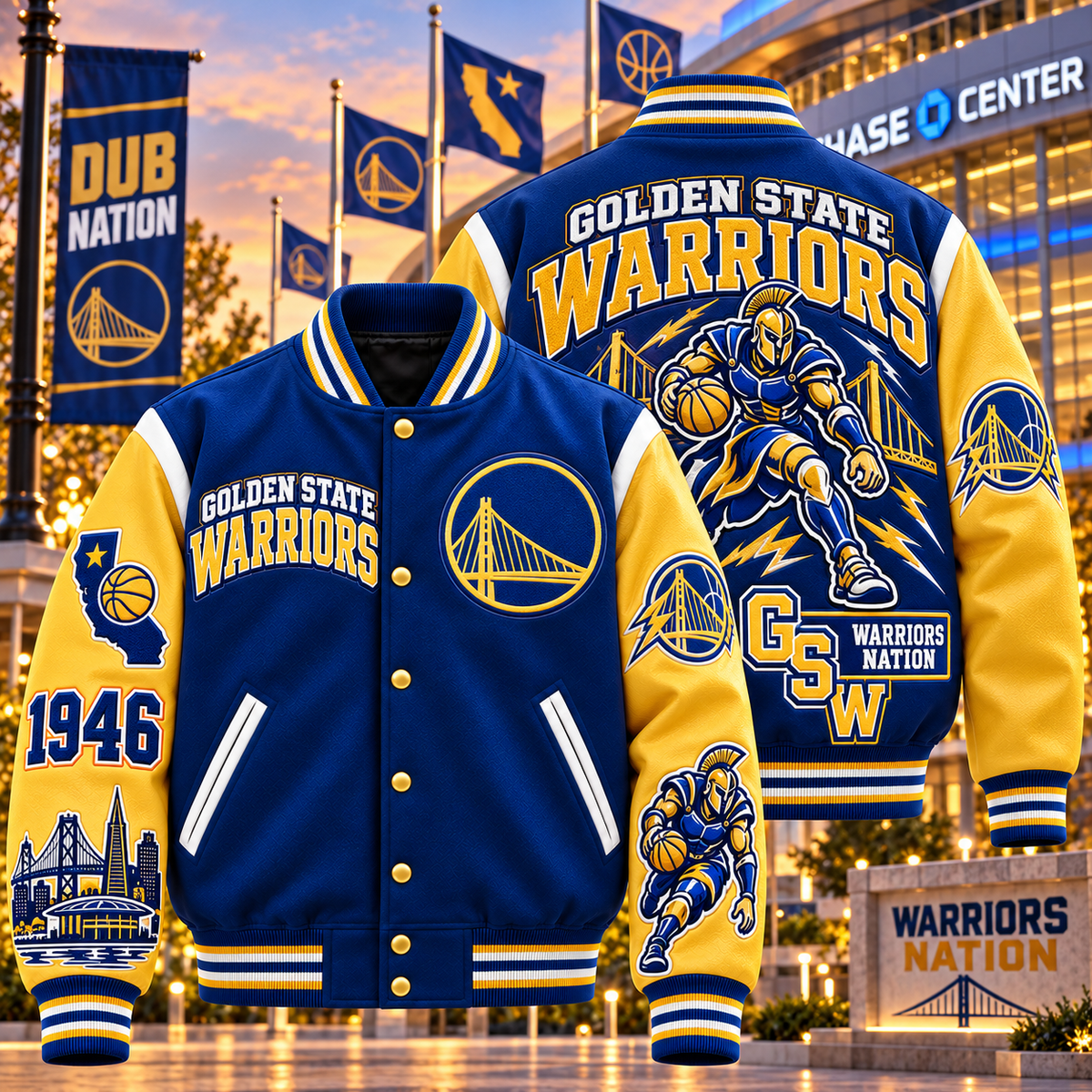 Golden State Warri Baseball Jacket