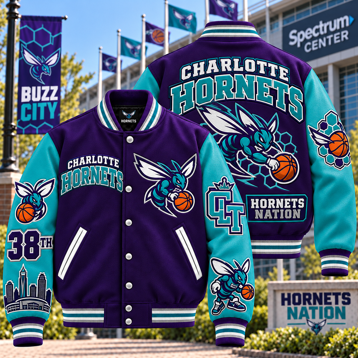 Charlotte Horn Baseball Jacket